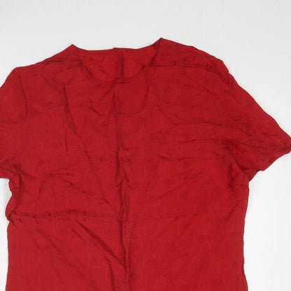 Womens UK Size 12 St Michael Red Basic T-Shirt