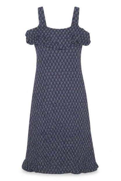 JoJo Maman Bébé Womens Blue Geometric Viscose A-Line Size S Round Neck Pullover