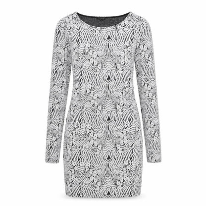River Island Womens White Geometric Polyester Shift Size 12 Round Neck Pullover