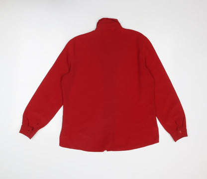 Womens UK Size 14 Bonmarché Red Basic Button-Up