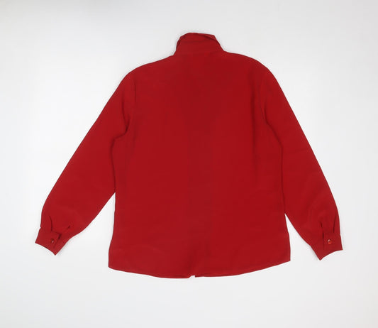 Womens UK Size 14 Bonmarché Red Basic Button-Up