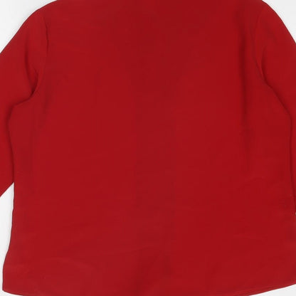 Womens UK Size 14 Bonmarché Red Basic Button-Up
