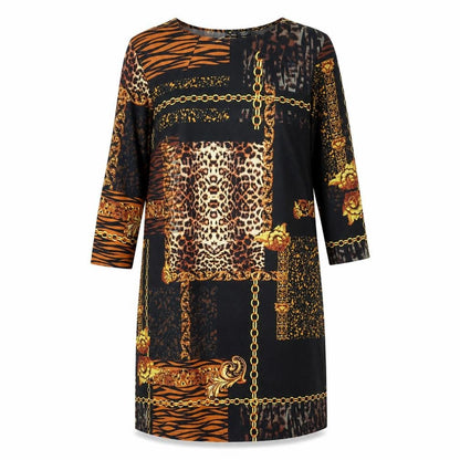 Roman Womens Black Geometric Polyester A-Line Size 14 Round Neck Button
