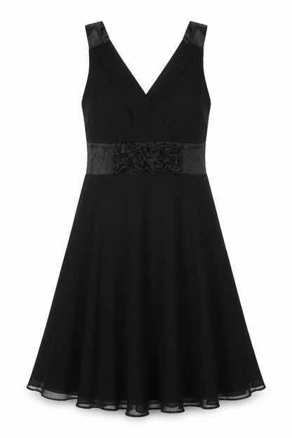 Stax Womens Black Polyester A-Line Size 12 V-Neck Zip