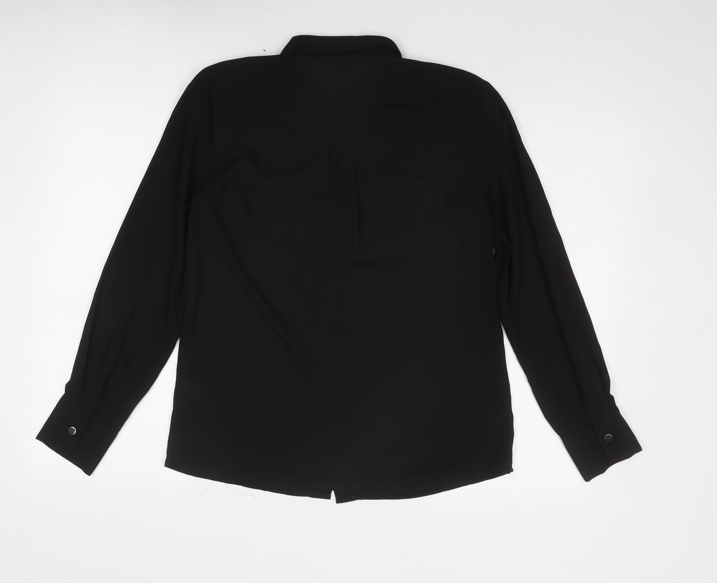 Womens UK Size 8 Warehouse Black Basic Button-Up