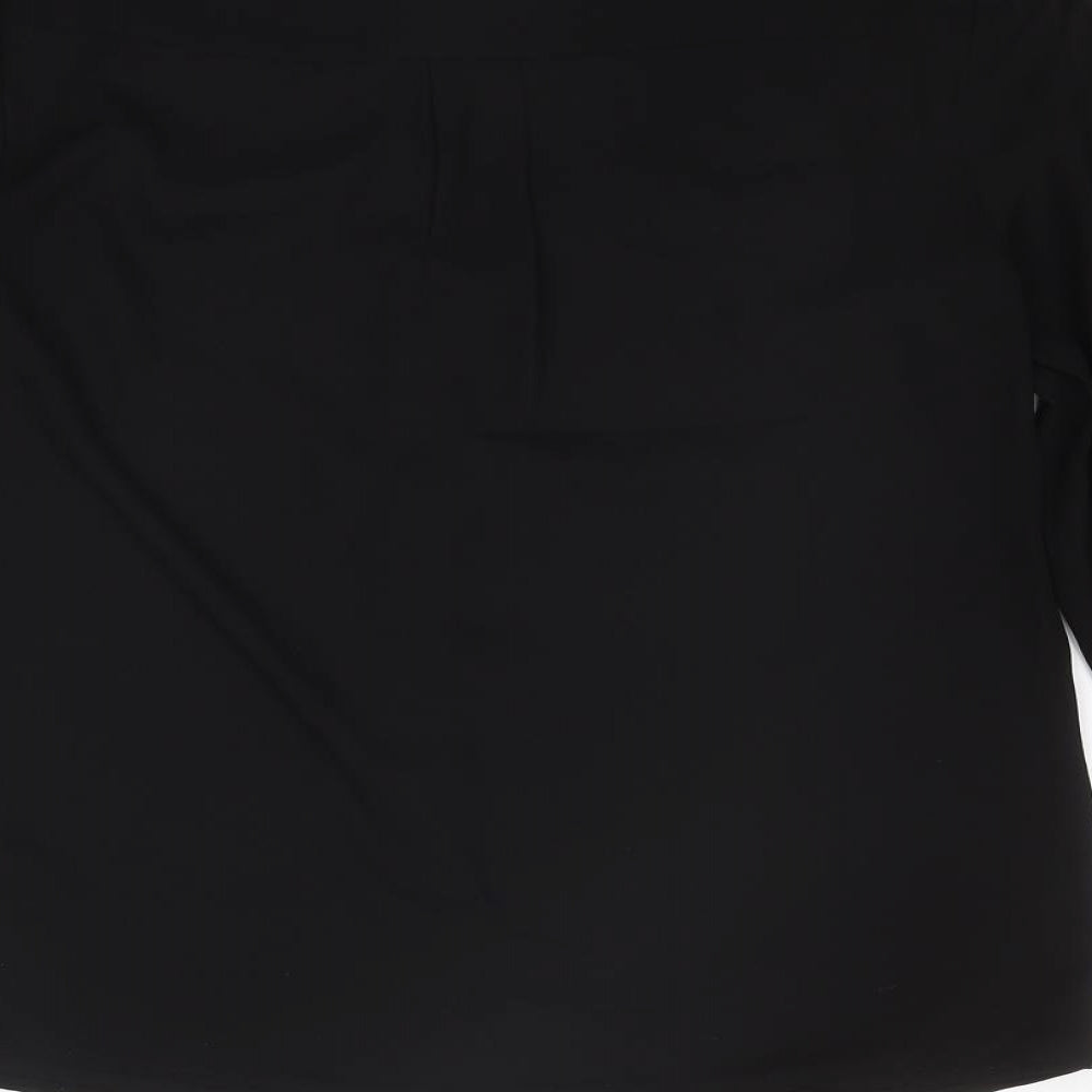 Womens UK Size 8 Warehouse Black Basic Button-Up