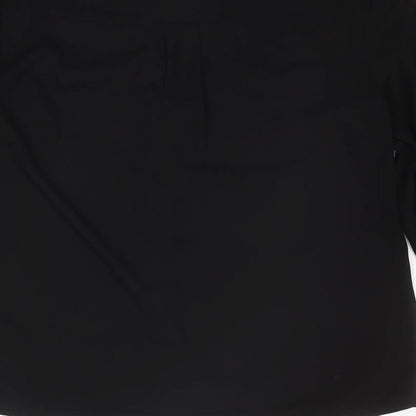 Womens UK Size 8 Warehouse Black Basic Button-Up