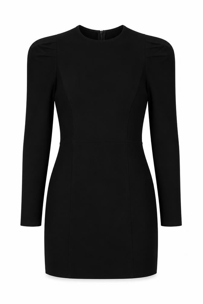 H&M Womens Black Polyester A-Line Size S Round Neck Zip