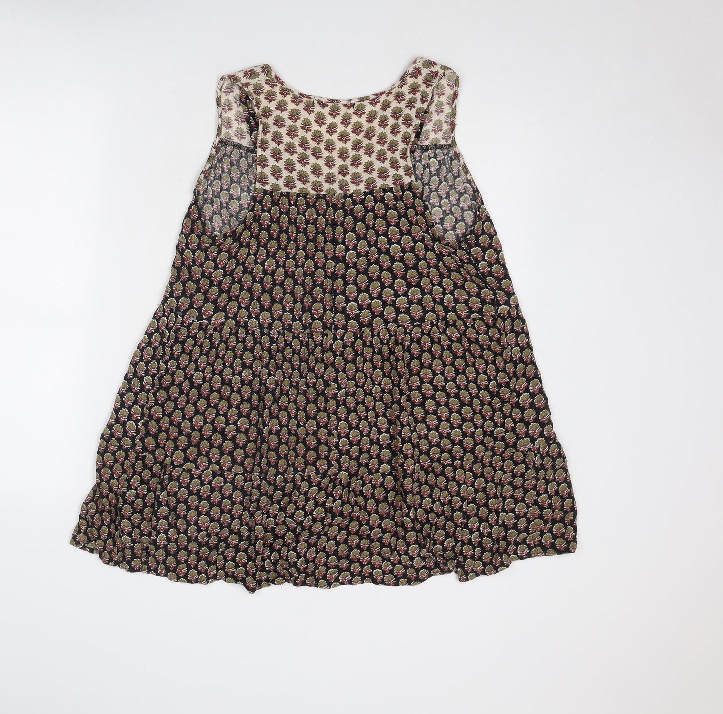 Pull&Bear Womens Multicoloured Geometric Viscose Sheath Size S V-Neck Tie