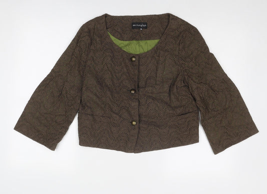 Autograph Womens Brown Jacket Size 12 Button