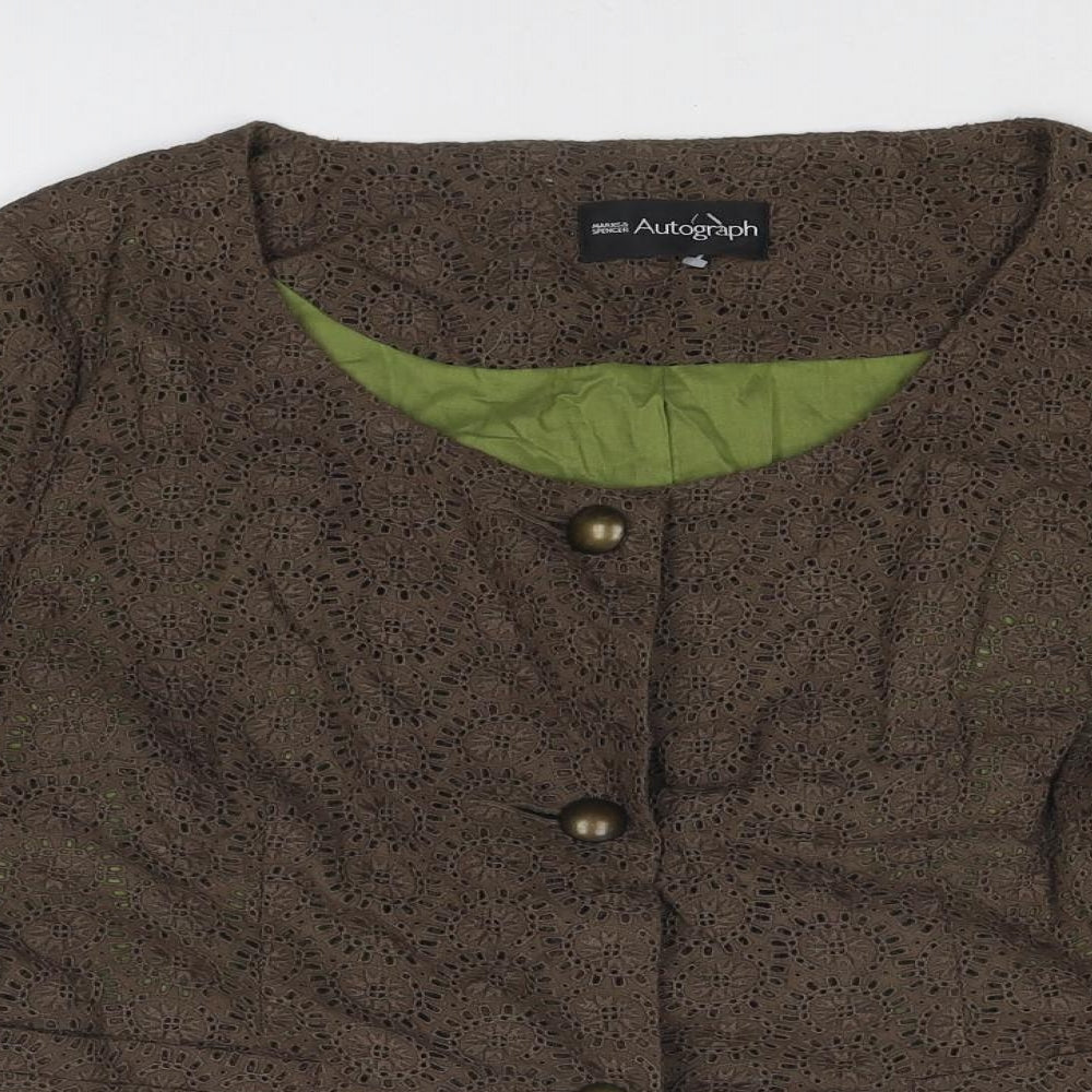 Autograph Womens Brown Jacket Size 12 Button