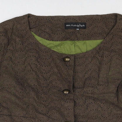 Autograph Womens Brown Jacket Size 12 Button