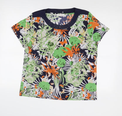 Womens UK Size XL Anna Rose Multicoloured Basic T-Shirt