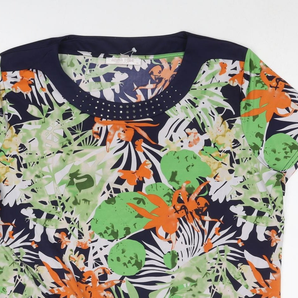Womens UK Size XL Anna Rose Multicoloured Basic T-Shirt