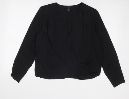 Womens UK Size 12 H&M Black Basic Blouse