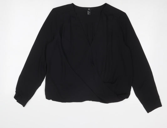 Womens UK Size 12 H&M Black Basic Blouse