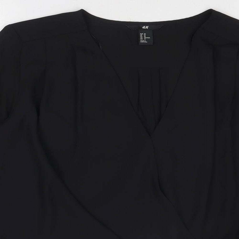 Womens UK Size 12 H&M Black Basic Blouse