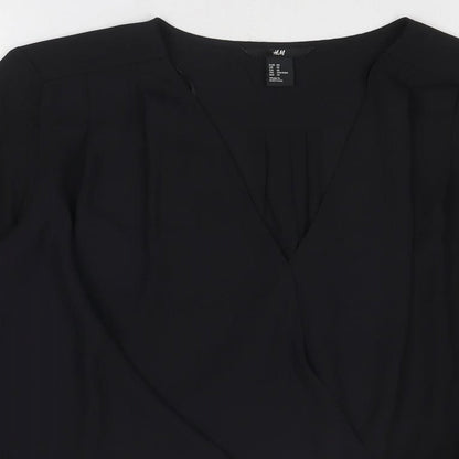 Womens UK Size 12 H&M Black Basic Blouse