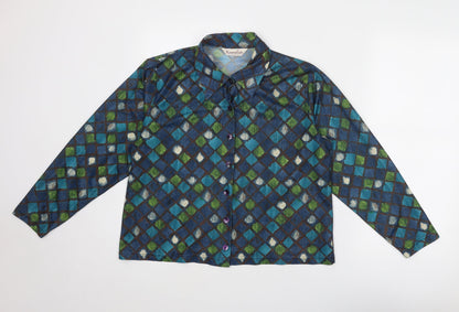 Womens UK Size 18 Bonmarché Blue Basic Button-Up
