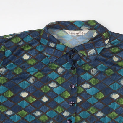Womens UK Size 18 Bonmarché Blue Basic Button-Up