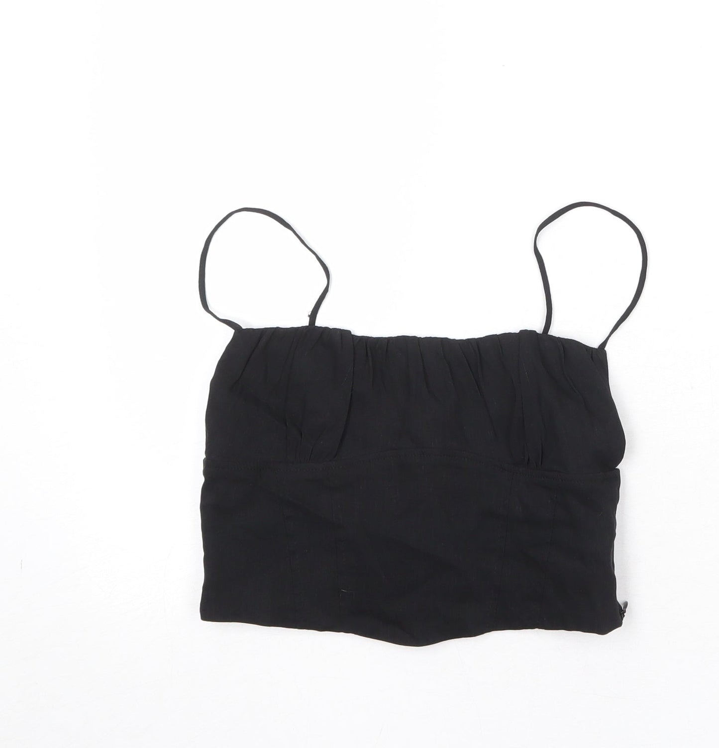 Womens UK Size S Zara Black Cropped Tank