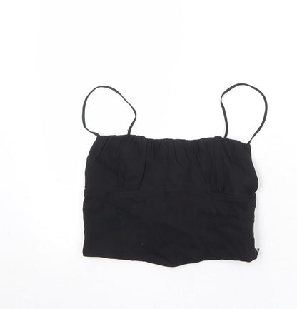 Womens UK Size S Zara Black Cropped Tank