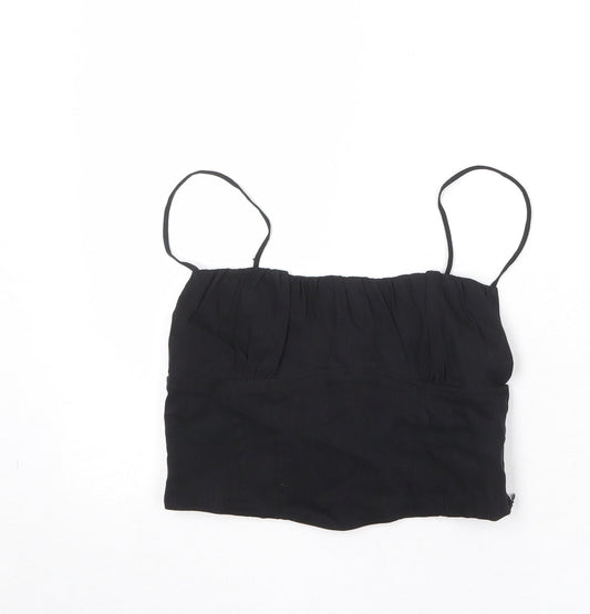Womens UK Size S Zara Black Cropped Tank