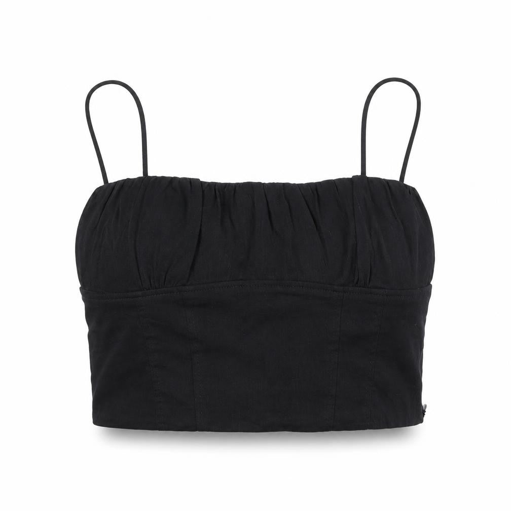 Womens UK Size S Zara Black Cropped Tank