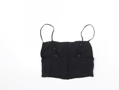 Womens UK Size S Zara Black Cropped Tank