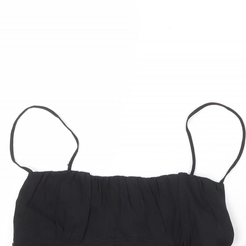 Womens UK Size S Zara Black Cropped Tank