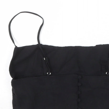 Womens UK Size S Zara Black Cropped Tank