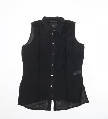 Womens UK Size 12 St Michael Black Basic Button-Up