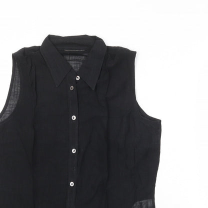 Womens UK Size 12 St Michael Black Basic Button-Up