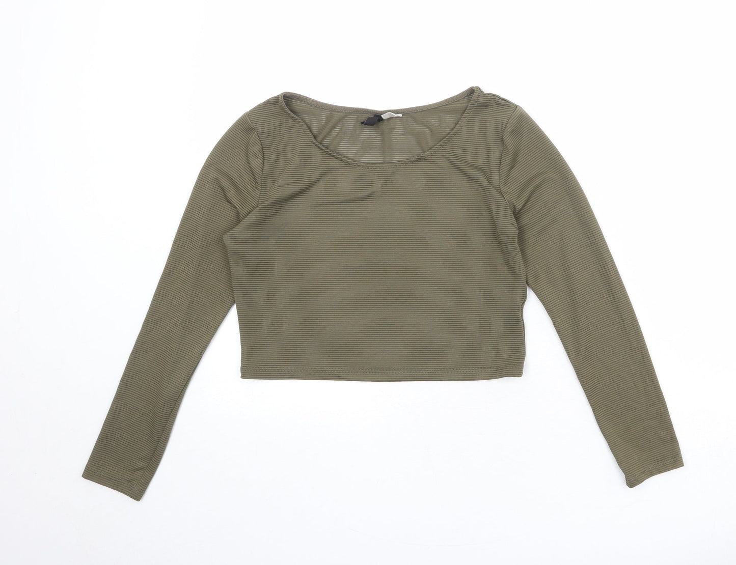 Womens UK Size M Divided by H&M Green Cropped T-Shirt