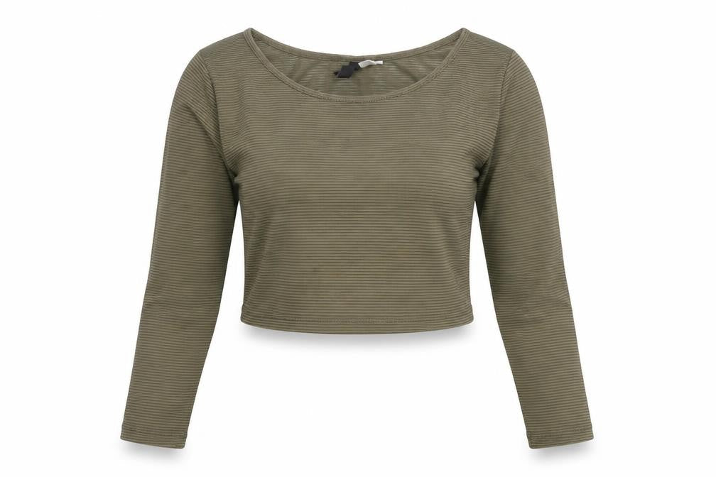 Womens UK Size M Divided by H&M Green Cropped T-Shirt