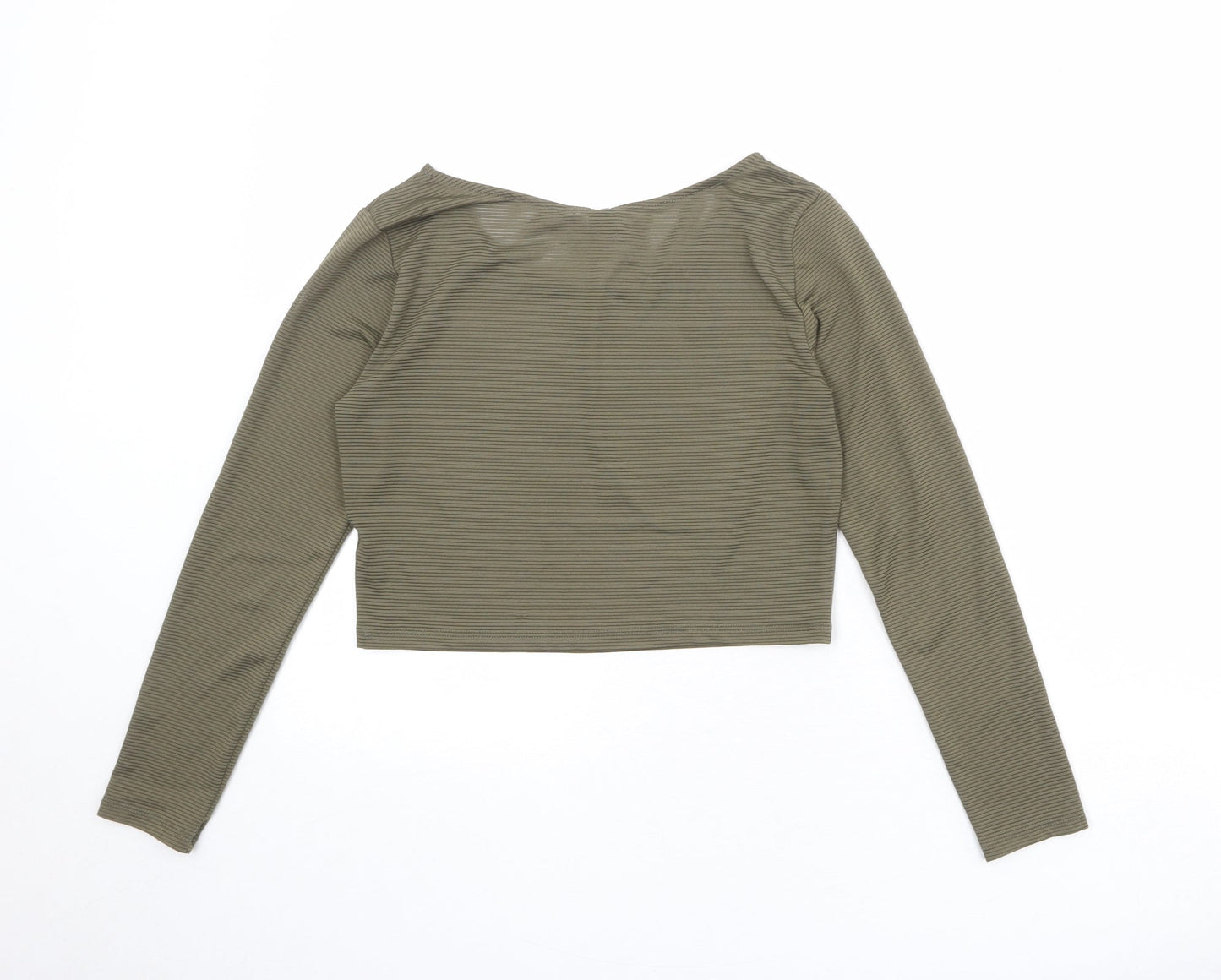 Womens UK Size M Divided by H&M Green Cropped T-Shirt