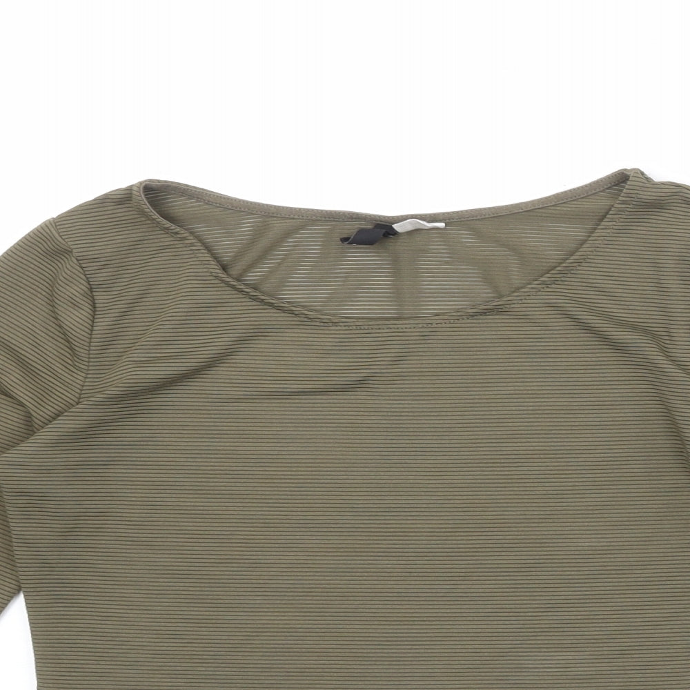 Womens UK Size M Divided by H&M Green Cropped T-Shirt