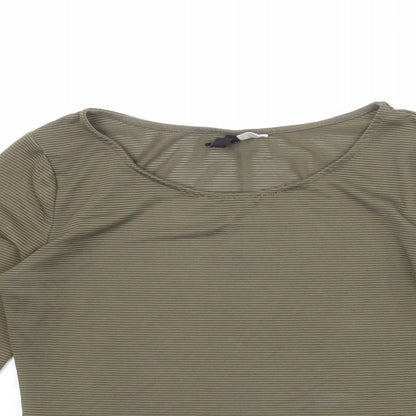 Womens UK Size M Divided by H&M Green Cropped T-Shirt