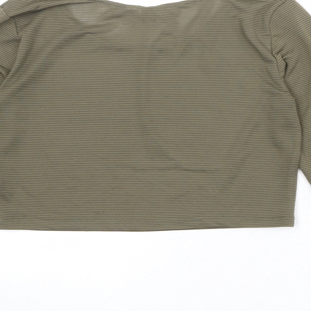 Womens UK Size M Divided by H&M Green Cropped T-Shirt