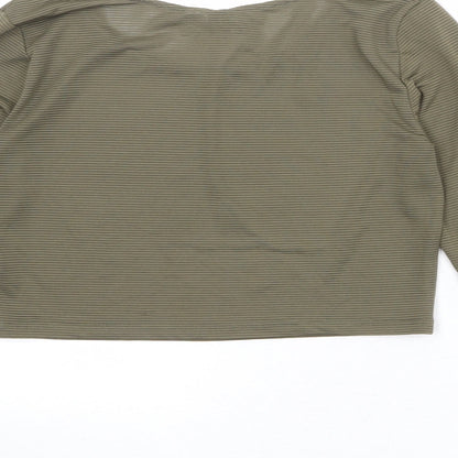 Womens UK Size M Divided by H&M Green Cropped T-Shirt