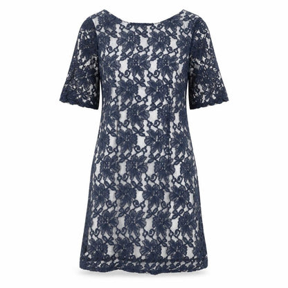 Affair Womens Blue Polyamide A-Line Size 12 Boat Neck Zip