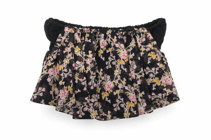 Topshop Womens Multicoloured Floral Polyester Cropped Blouse Size 10 Off the Shoulder