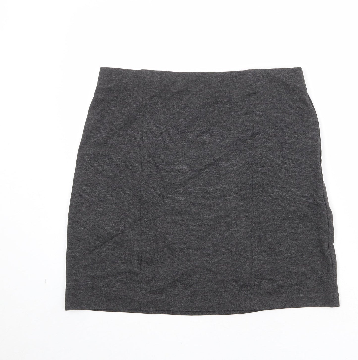 Marks and Spencer Womens Grey Polyester A-Line Skirt Size 32 in