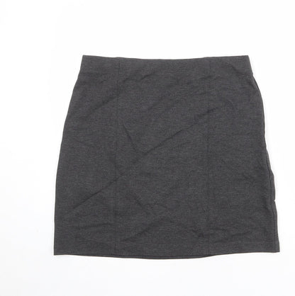 Marks and Spencer Womens Grey Polyester A-Line Skirt Size 32 in