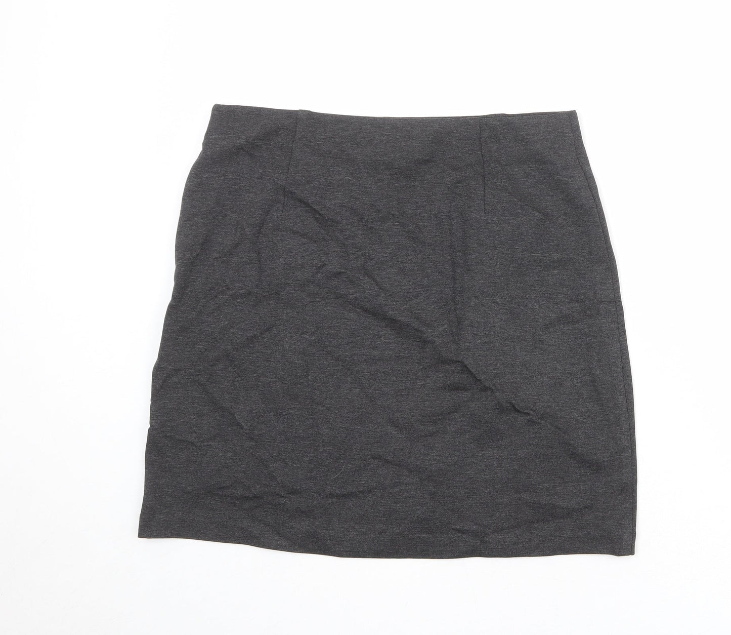 Marks and Spencer Womens Grey Polyester A-Line Skirt Size 32 in