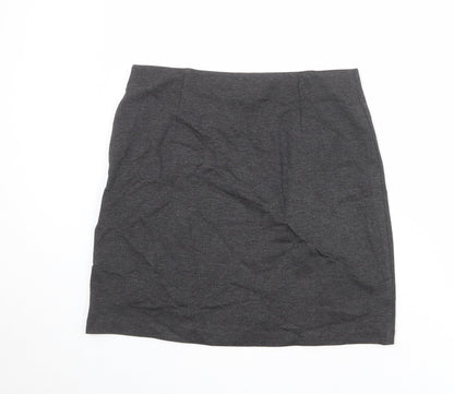 Marks and Spencer Womens Grey Polyester A-Line Skirt Size 32 in