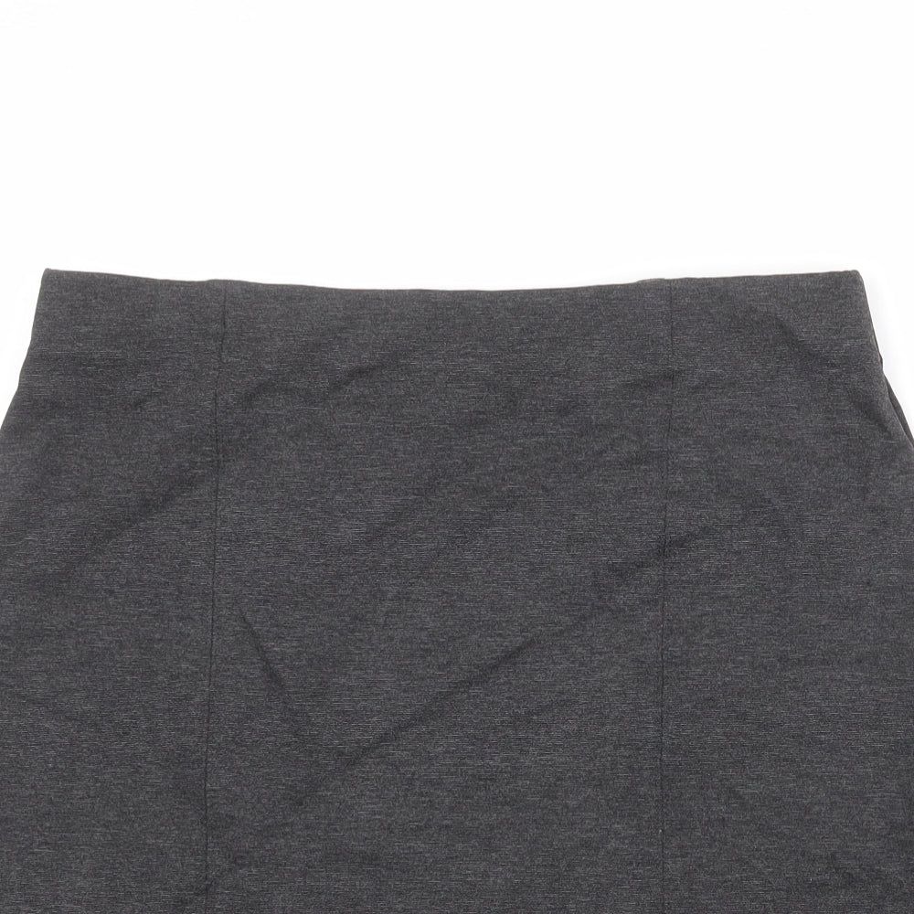 Marks and Spencer Womens Grey Polyester A-Line Skirt Size 32 in