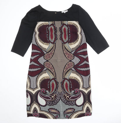 Per Una Womens Multicoloured Geometric Polyester A-Line Size 14 Round Neck Pullover