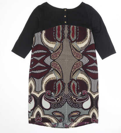 Per Una Womens Multicoloured Geometric Polyester A-Line Size 14 Round Neck Pullover