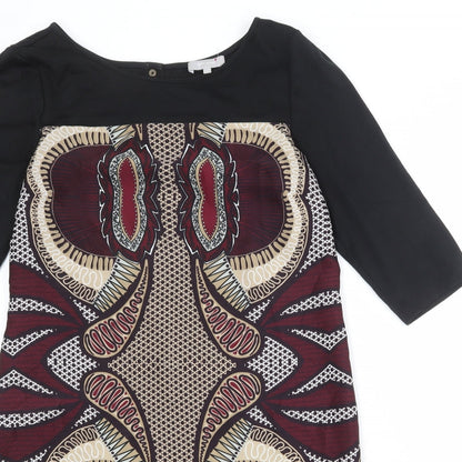Per Una Womens Multicoloured Geometric Polyester A-Line Size 14 Round Neck Pullover